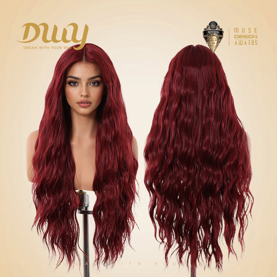 [CLEARANCE SALE] Maren -DWY Lace Front Middle Part Long-Length Water Wavy Dyed Version with BB Hair Glueless Synthetic Christmas wigs for women