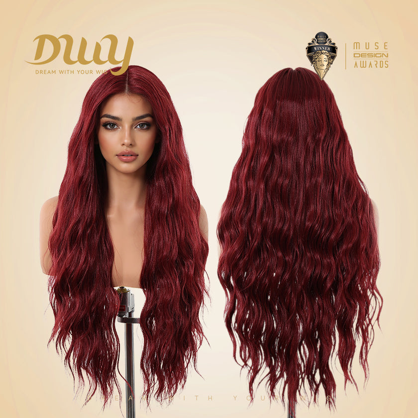 [CLEARANCE SALE] Maren -DWY Lace Front Middle Part Long-Length Water Wavy Dyed Version with BB Hair Glueless Synthetic Christmas wigs for women