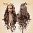 Biscuit-DWY Filter Lace 13×6 Body Waves Dark Brown Blonde Highlights Wig