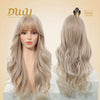 Ines -DWY New Color Machine Made Free Part Long Wavy Blonde Realistic Scalp Glueless Synthetic Wig for Women 26 Inches Body Wave Wigs