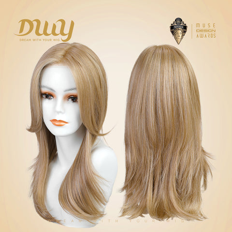 Rebekah C-DWY Mono Lace Front Free Part Long Straight  Blonde Glueless Synthetic Wig for Women 16 Inches