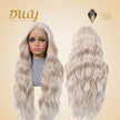 Grace-DWY Lace Front 13x6 Free Part Platinum Blonde Natural Wavy Tresses Synthetic Wig