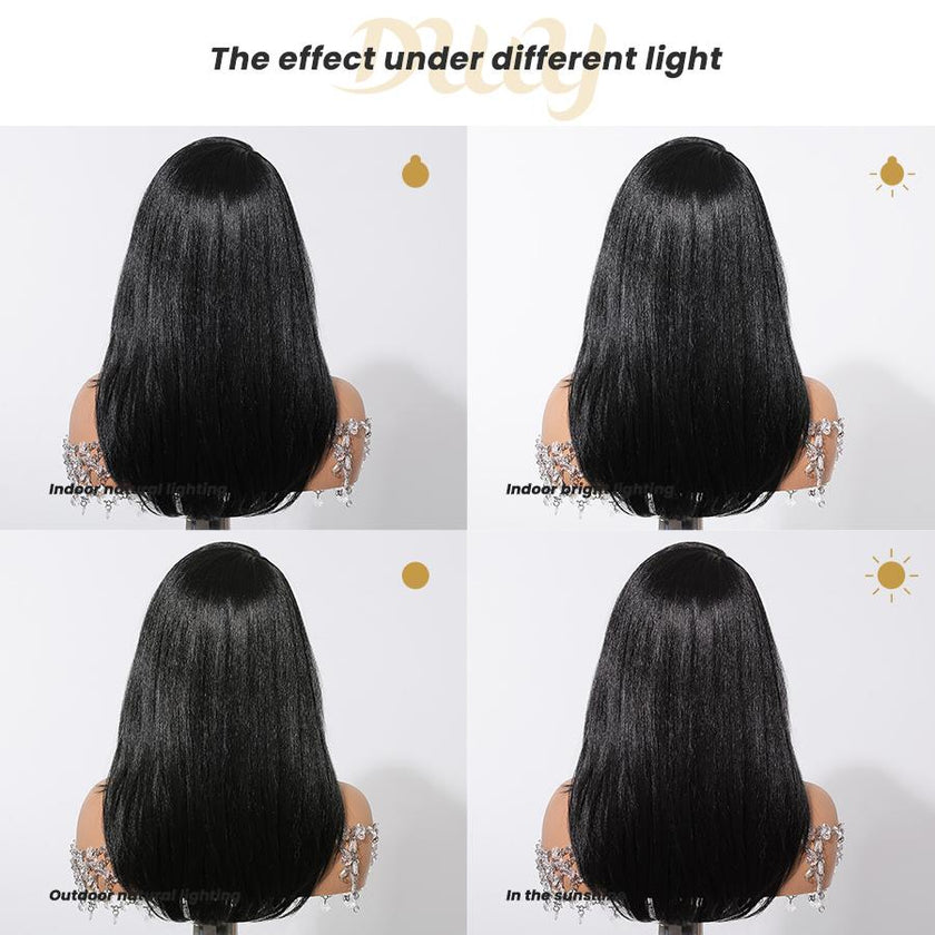 【CLEARANCE SALE】Jeti DWY Machine Made Long length Layer cut Hairstyle Black Glueless Synthetic Wig 20 Inch
