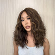 DWY Gaia-DWY Left Side Part Lace Front Mid Length Dark Brown Curly Glueless Synthetic Wig