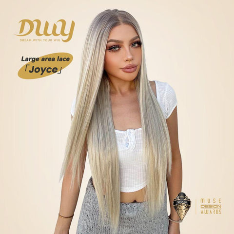 Joyce- DWY 13×6 Lace Front Free Part Long Golden Gradient Straight Glueless Synthetic Wig