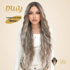 Bess-DWY 28-Inch Filter Lace Long Water Wavy Brown Wig with Highlights