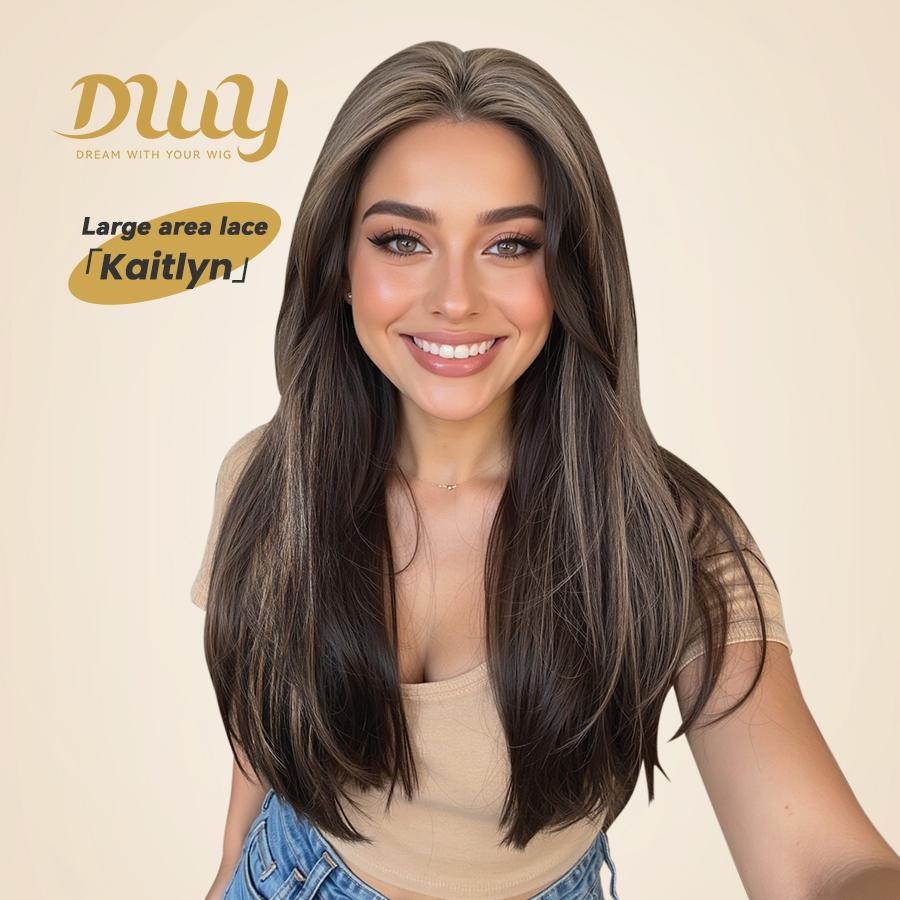 Kaitlyn-DWY 13*4 Free Parting Hand -Tied Top Middle Length  Glueless Synthetic Wig