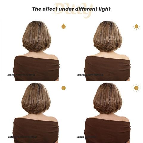 Quinn C-DWY Mono Lace Front Free Part Short Curly Caramel without Bangs Glueless Synthetic Wig