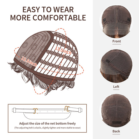 【Early Black Friday】Dwy T-Part Lace Wig - Elegant Mixed Brown Style for Black Women