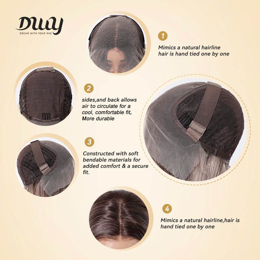 DWY-Lyra Rose Mixed Blonde Free Parting 13*6 Lace Synthetic Wig