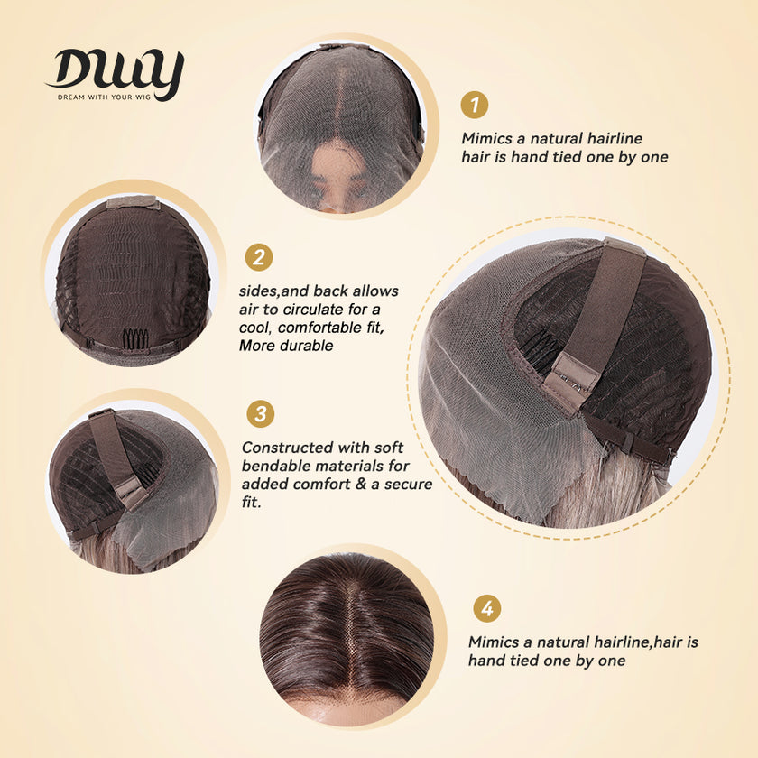 DWY-Lyra Rose Mixed Blonde Free Parting 13*6 Lace Synthetic Wig