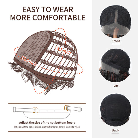 【Early Black Friday】DWY Black and Red Curly Wig for Black Women – Bold and Beautiful