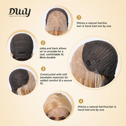 DWY Synthetic Lace Front Body Wave Wig – Glueless Blonde HD Lace Wig