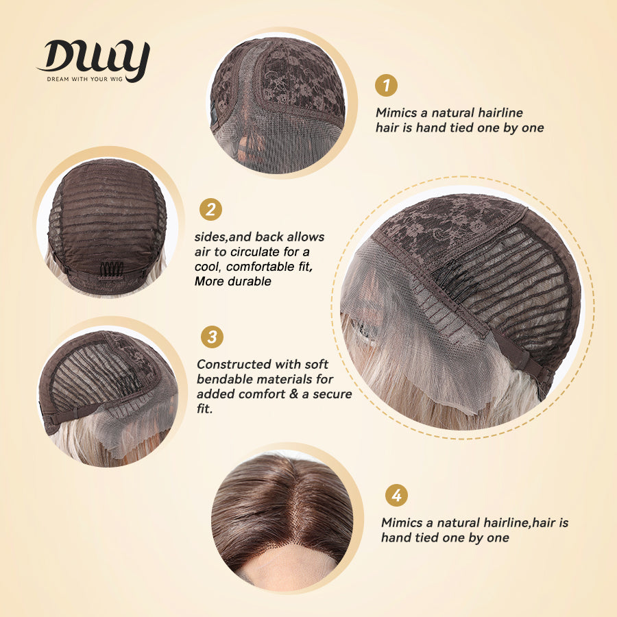 [CLEARANCE SALE] Kori-DWY 4*1 Left Side Part Pearl Blonde Wavy Glueless Synthetic Wig