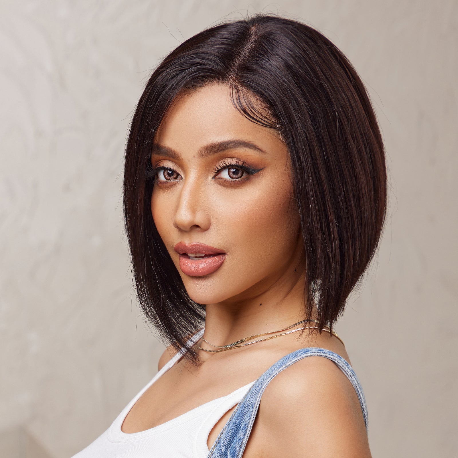 DWY wigs 8 Inch black brown short straight wig for women DWY