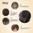 Sasha-DWY 13×4 Lace Front Free Part Mid-Length Wolf-cut Straight Truffle Brown Glueless Synthetic Wig for Women 18 Inches