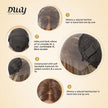 Ethel-DWY 13x6 Filter Lace Front Free Part Long Length Straight Brown with Highlights Glueless Synthetic Wig