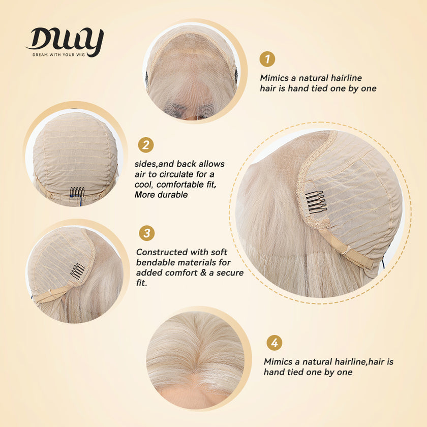 Kaitlyn-DWY 13*4 Free Parting Hand -Tied Top Middle Length  Glueless Synthetic Wig