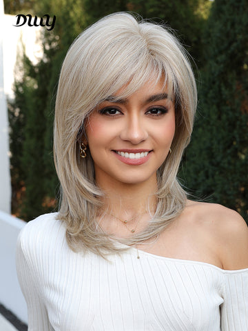 DWY-Mono Top Synthetic Lace Front Wig for Women Short Hair blonde