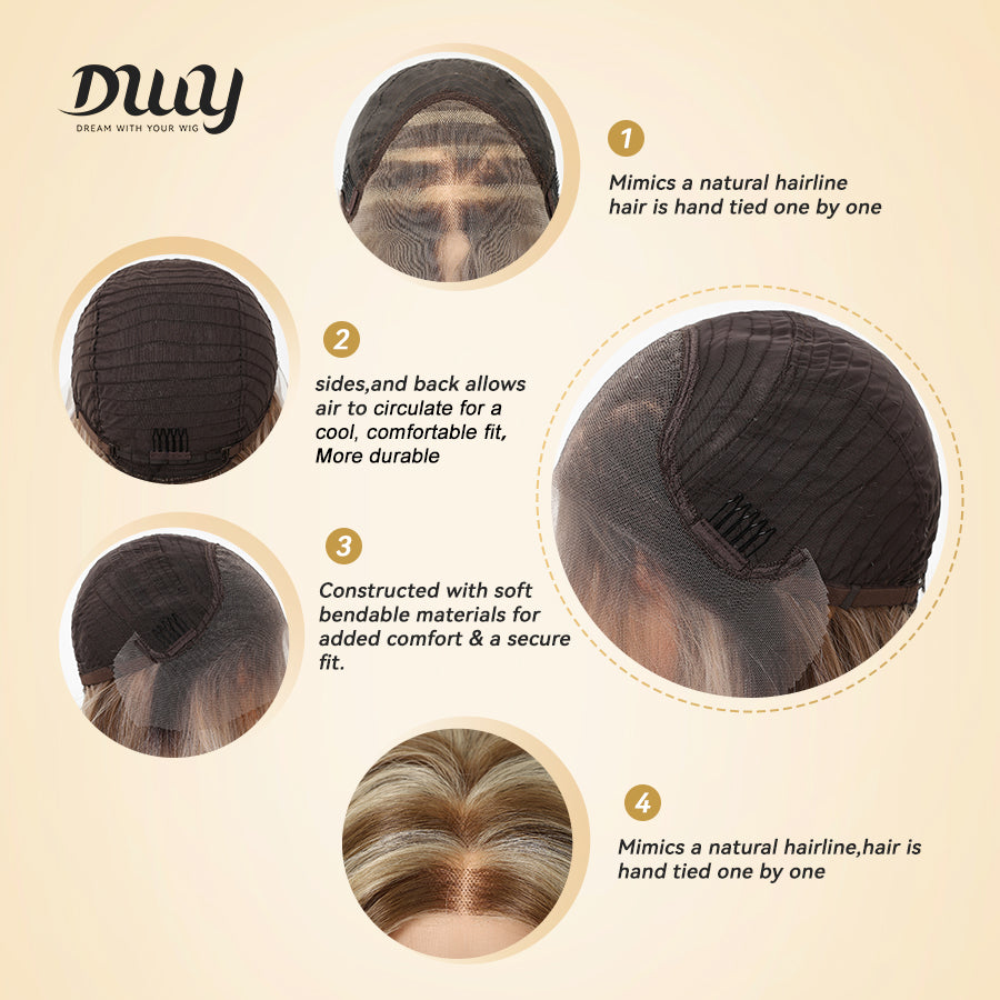 Pre Order!Cori-NEW! DWY 13×4 Lace Front Free Part Long-Length Straight Pink Brown Glueless Synthetic Wig