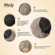 Ethel-DWY 13x6 Filter Lace Front Free Part Long Length Straight Brown with Highlights Glueless Synthetic Wig