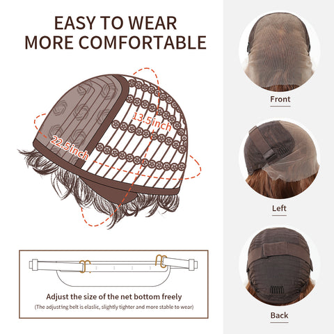 【Early Black Friday】Bold Style: Dwy Brown and Green Synthetic Wig with Free Parting