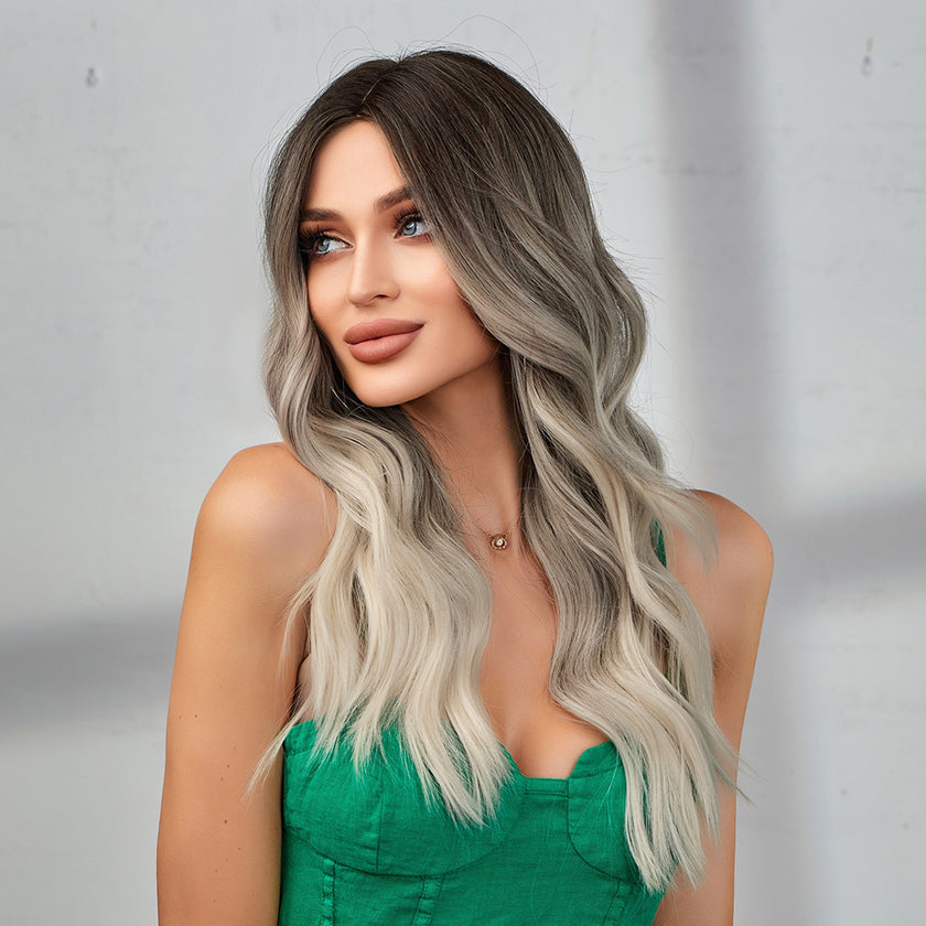 Charlotte-DWY Ombre Blonde Long Wavy Synthetic Wig