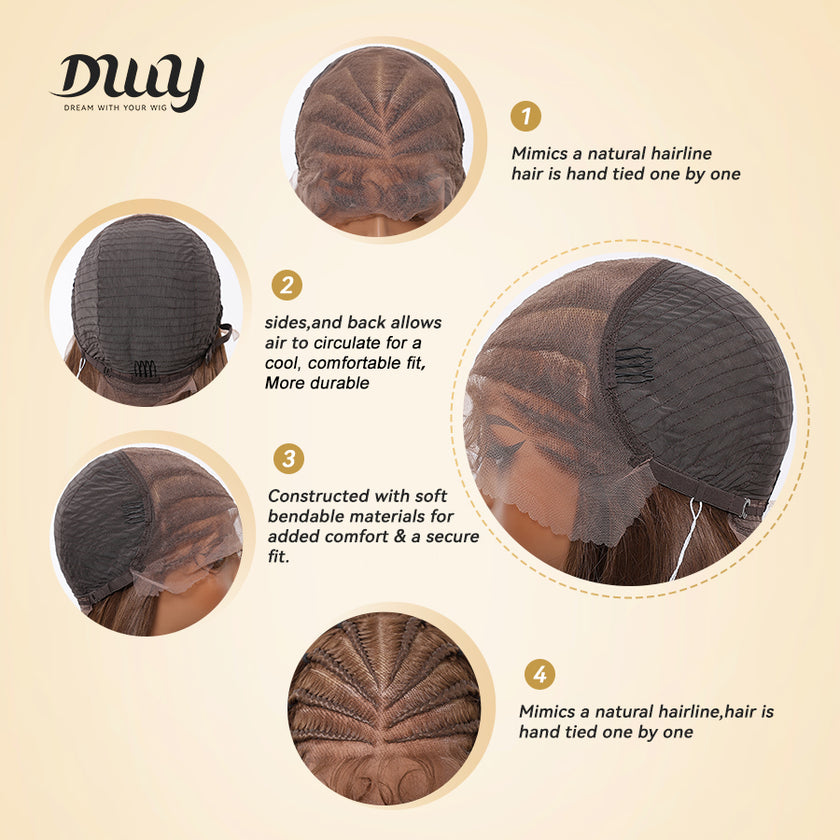 Andrea C- DWY 13x6 Lace Front Wig Glueless Brown Handmade Braiding Heat Resistant Fiber Synthetic Wig