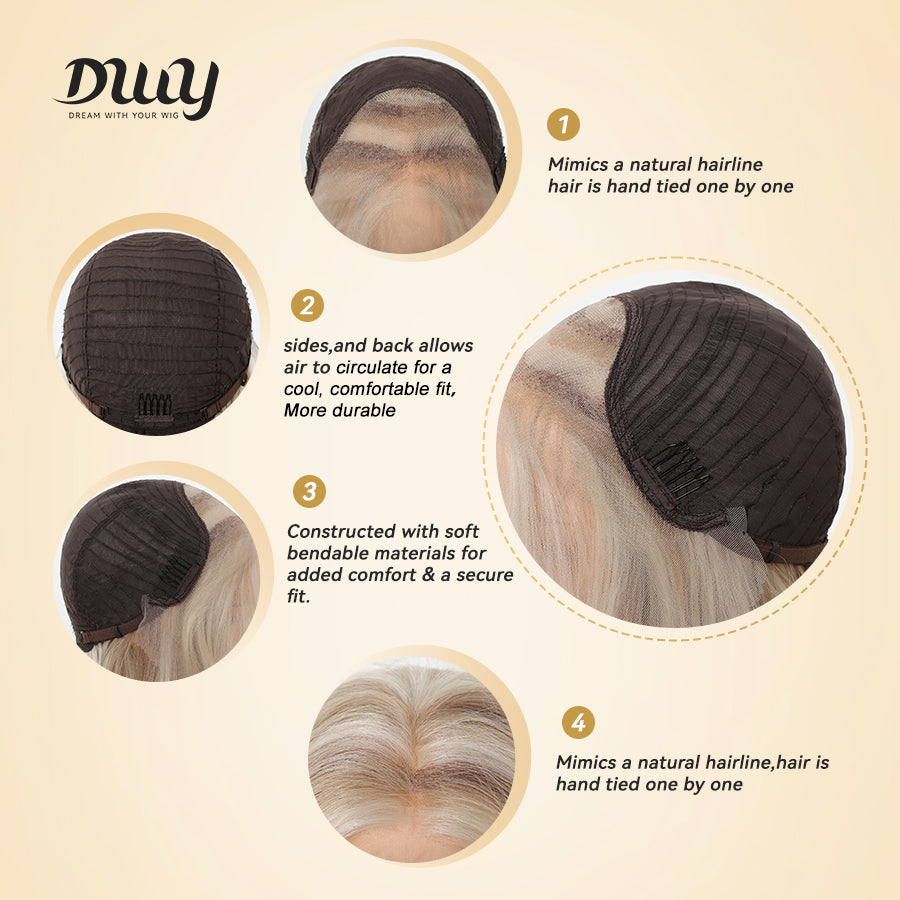 DWY Adeline- DWY 13×4 Filter Lace Front Free Part Layered  Straight Blonde Synthetic Wig