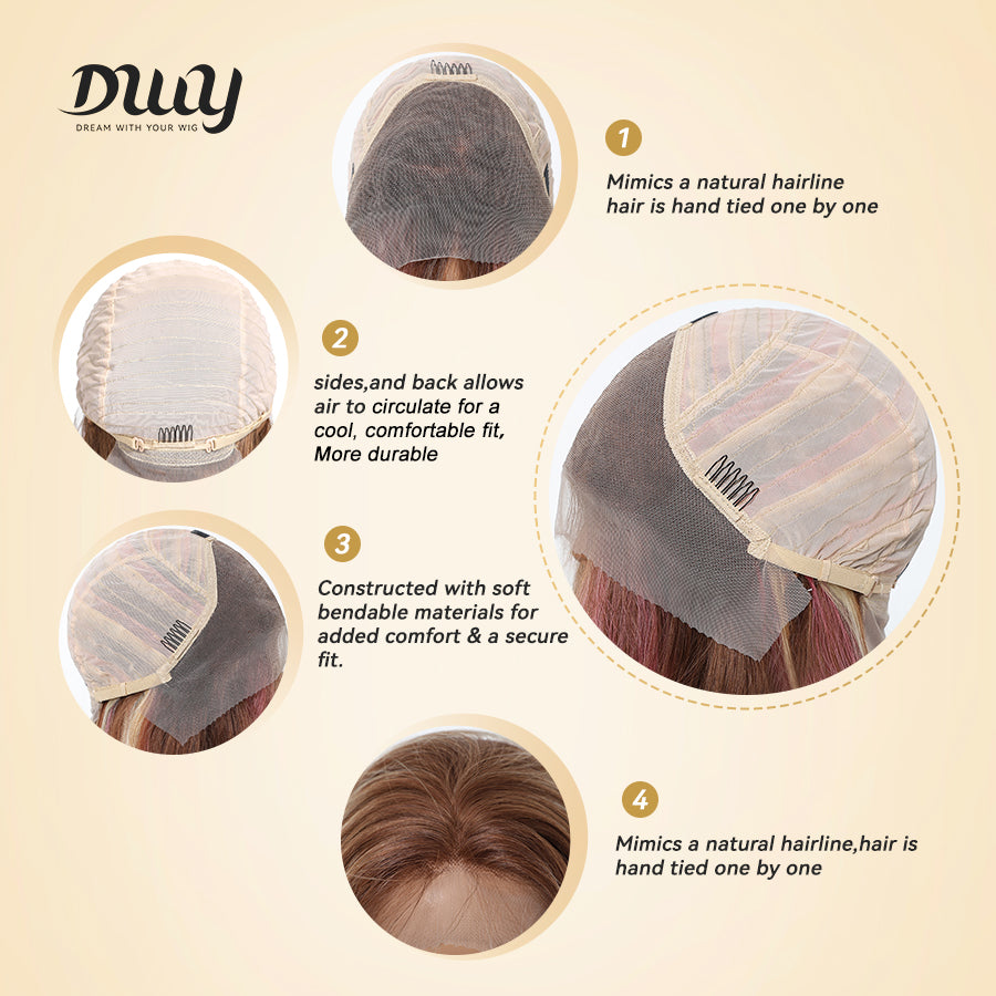 Cristina C- DWY Human Hair Pre Plucked Long-Length Hair 13*6 Natural Textured Hair Invisible HD Lace Frontal Wigs for Women 24 Inches