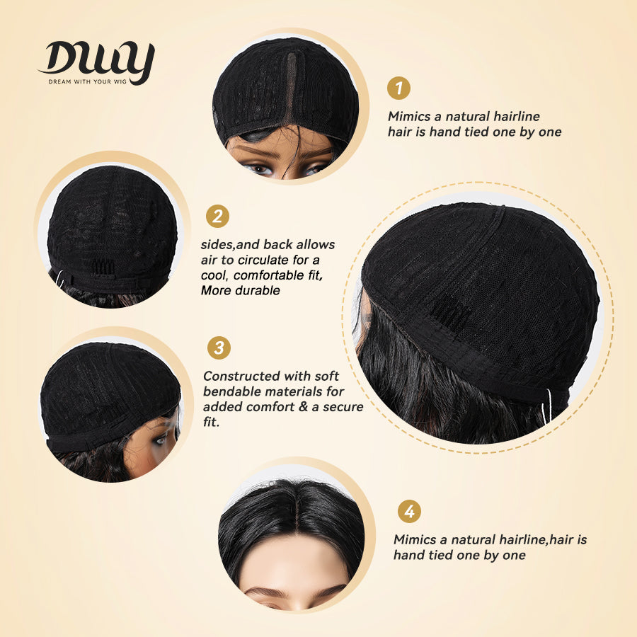Claire-DWY Lace Front Middle Part Deep Wavy Glueless Synthetic Wig
