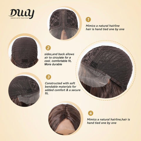 May-DWY Lace Front Middle Part Curly Ombre Blonde Glueless Synthetic Wig