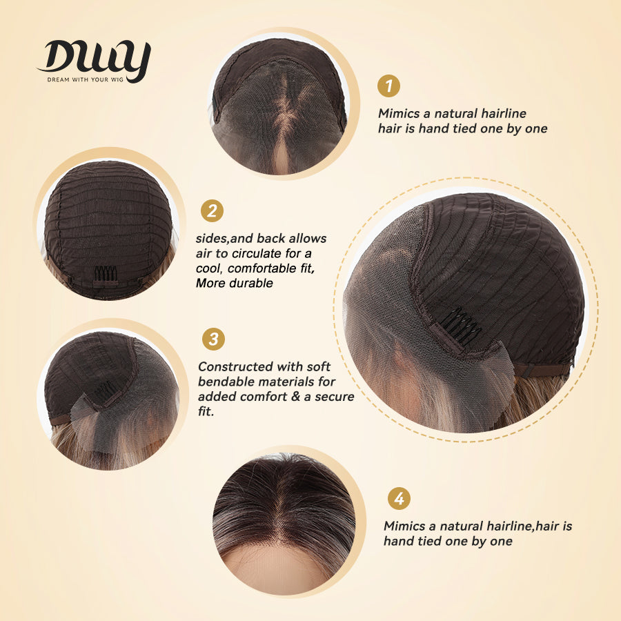 Pre Order!Cori-NEW! DWY 13×4 Lace Front Free Part Long-Length Straight Pink Brown Glueless Synthetic Wig