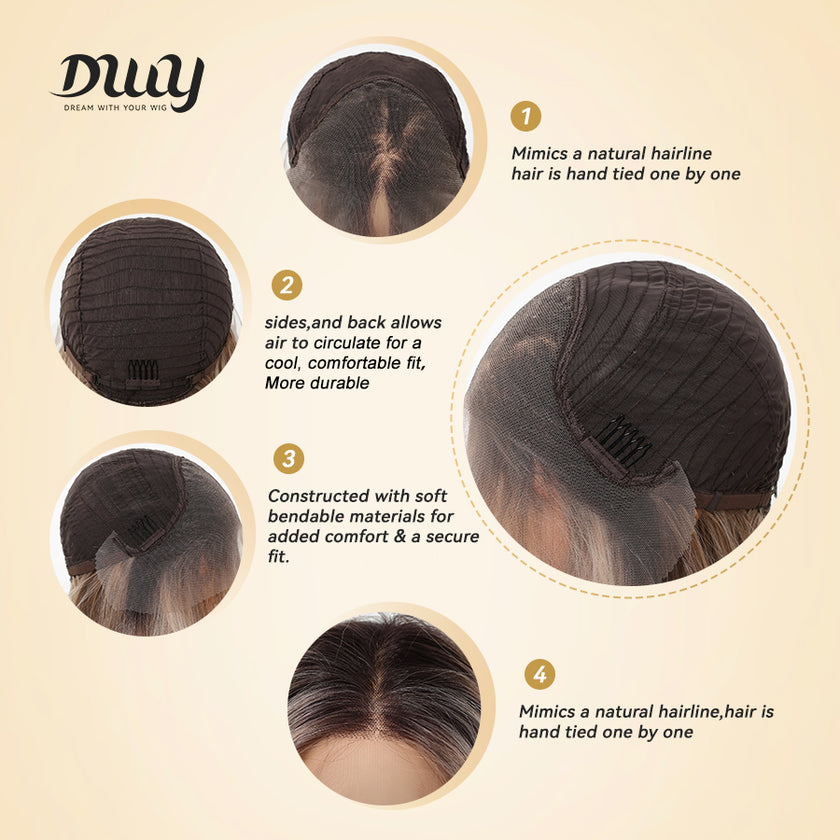 Pre Order!Cori-NEW! DWY 13×4 Lace Front Free Part Long-Length Straight Pink Brown Glueless Synthetic Wig