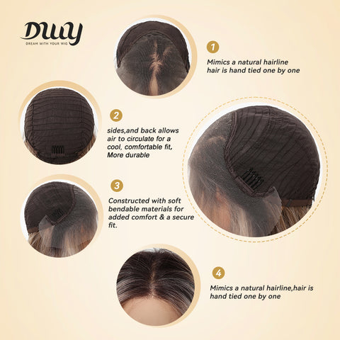 Cori-NEW! DWY 13×4 Lace Front Free Part Long-Length Straight Pink Brown Glueless Synthetic Wig