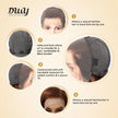 Lillie H-DWY Human Hair Pre Plucked Bob Hair 13*6 Natural Textured Hair Invisible HD Lace Frontal Wig for Women 13 nches