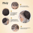 Ivy C- DWY 13×6 Lace Front Free Part Long-Length Wavy Ash Blonde Highlighted Glueless Synthetic Wig for Women 22 Inches
