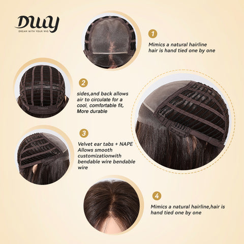 Rowan-DWY Mono Lace Front Free Part Long Straight Blonde Glueless Synthetic Wig