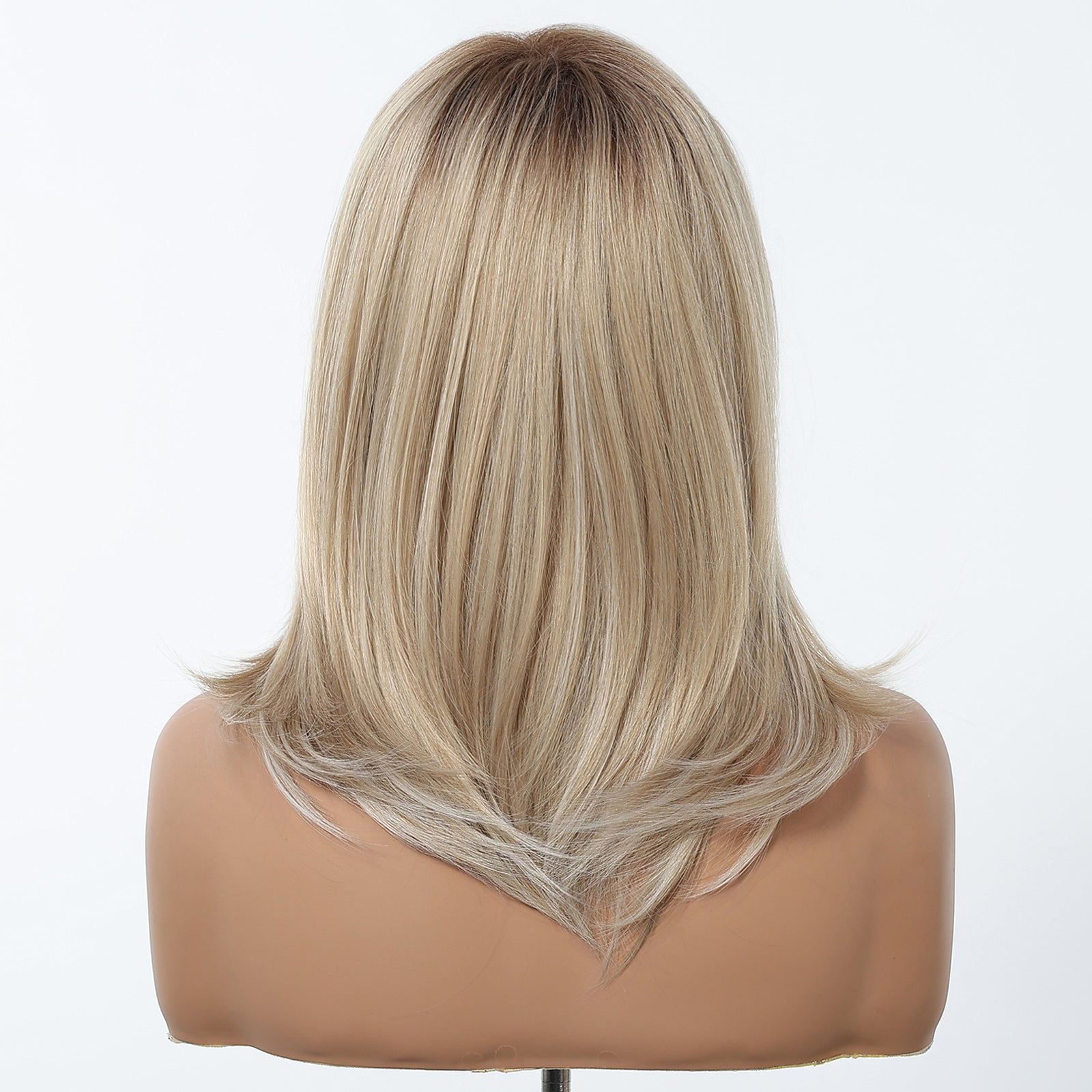 DWY Natural Layered Blonde Shoulder-Length Wig - Rooted for Natural Elegance