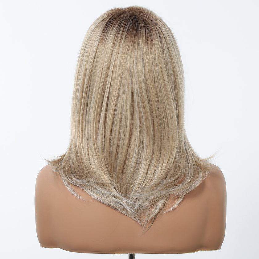 DWY Natural Layered Blonde Shoulder-Length Wig - Rooted for Natural Elegance