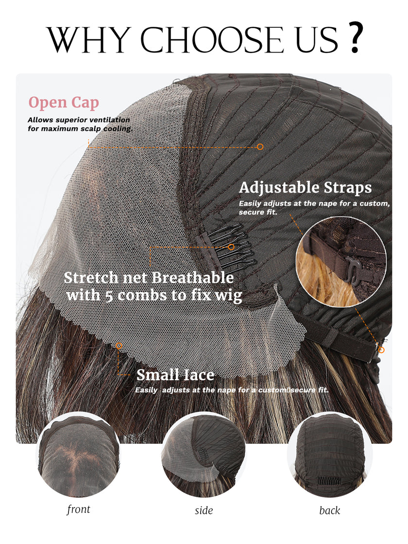 Valentina- New Arrival DWY 13×6 Lace Front Free Part Long-Length Curly Brown with Highlights Glueless Synthetic Wig