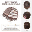 Bethany-DWY Machine Made Short Bob Straight Chestnut Brown with Pink Highlights Glueless Synthetic Wig for Women 12 Inches