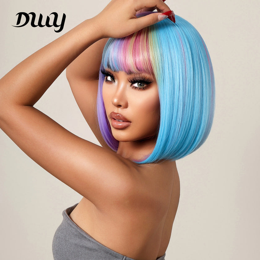 Sophia-DWY Colored Straight Synthetic Wig With Bangs