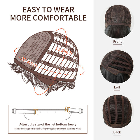 【Early Black Friday】DWY Highlighted Bob Wig with Bangs - Luxurious Synthetic Hair