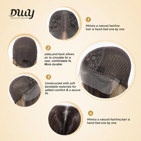 Patricia-DWY Lace Front T Part Long Brown Gradient Glueless Synthetic Wig