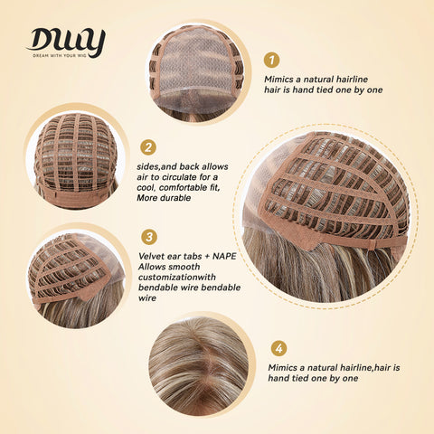 Pre Order-Veronica-DWY 20-Inch Glueless Lace Front Synthetic Wig - Mid-Length Straight Rooted Platinum Blonde