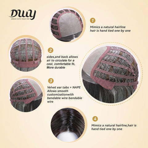 Olive-DWY Mono Lace Front Curly Free Part Ombre Brown With Blonde Synthetic Wig