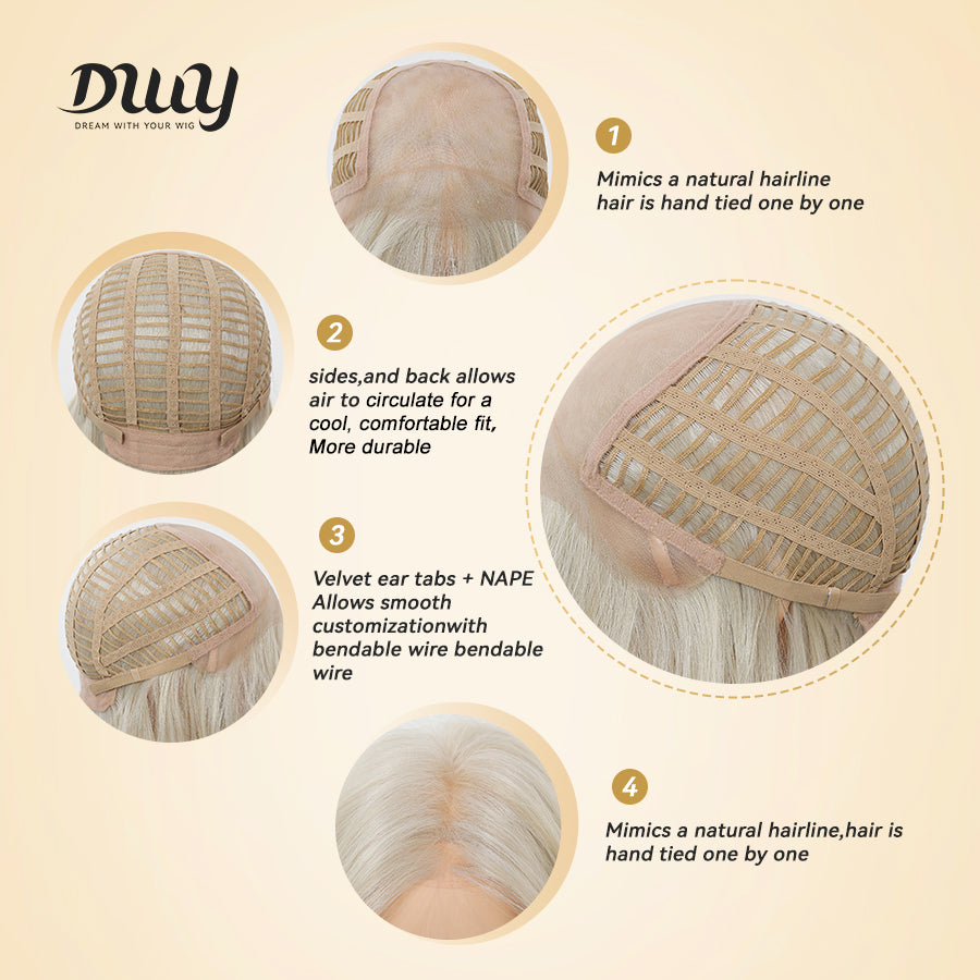 Dara C- NEW! DWY Mono Lace Front Free Part Long-Length Wavy Brown Glueless Synthetic Wig
