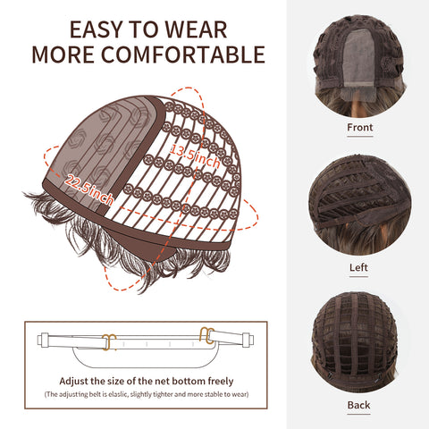 【Early Black Friday】Dwy Ombre Blonde Long Wavy  Frontal Lace Layered  Synthetic Wig