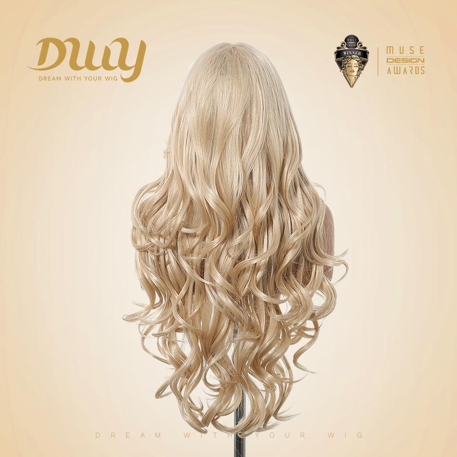 Mae-DWY 28-Inch Wavy Glueless Lace Front Wig for Women